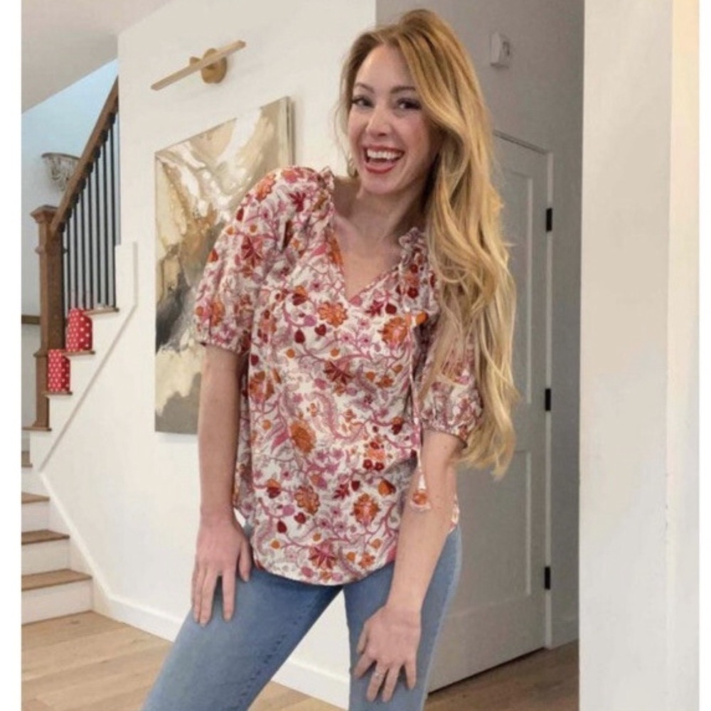 Knox Rose Floral Puff Sleeve Blouse - Multicolor